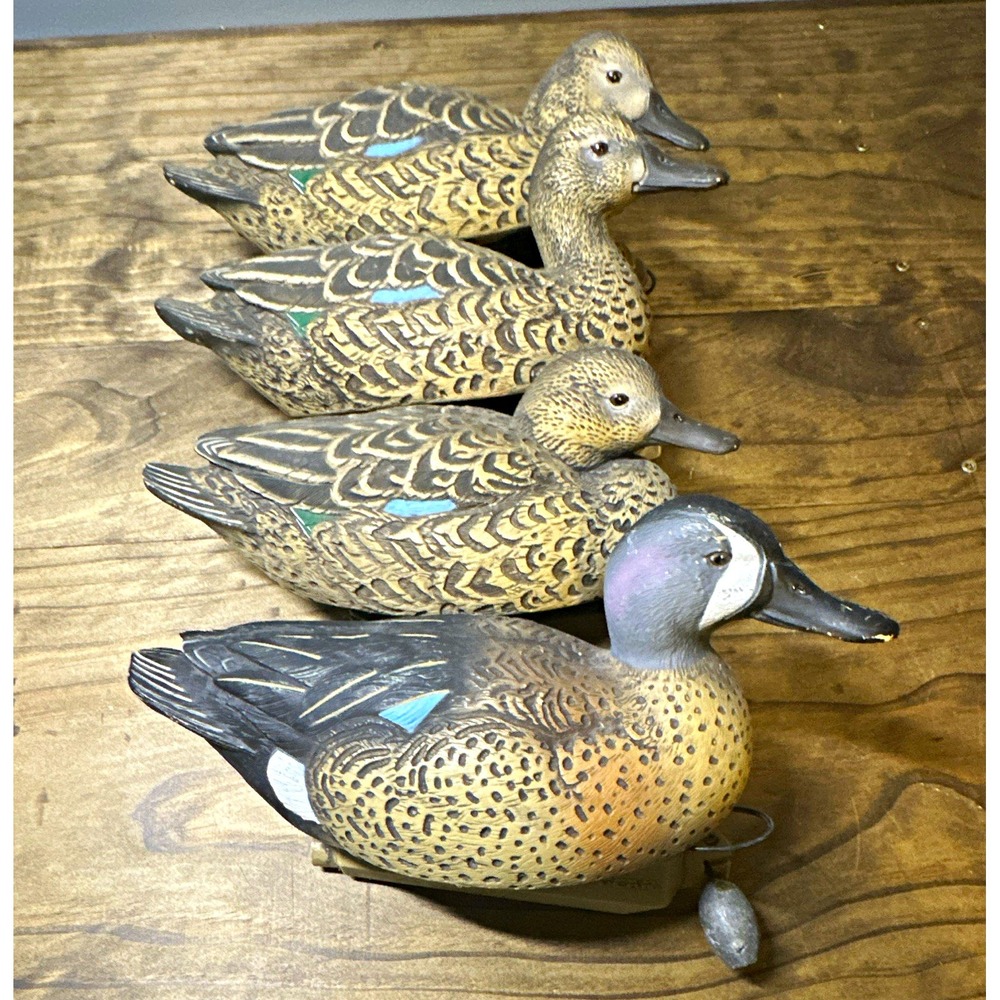 Greenhead Gear Blue-Winged Teal Duck Decoys 4pc Keels w/ Line BWT-RHIII